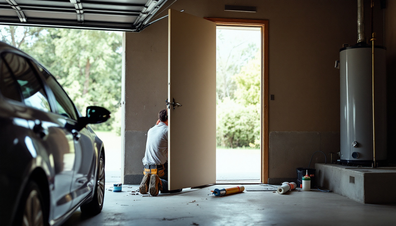 Home energy rater air sealing the house-to-garage door jamb, the first step in garage ventilation and carbon monoxide control