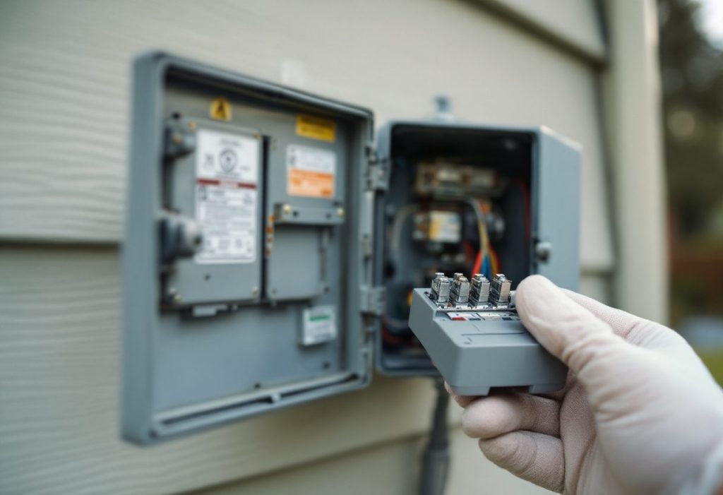 Pulling the disconnect block isolates the unit, but the line side stays live.