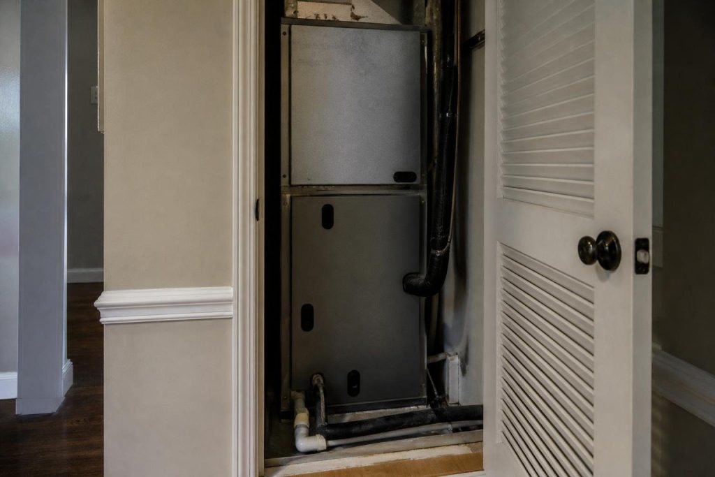 When the outdoor plate is unreadable, the indoor coil or air handler gives a second clue.