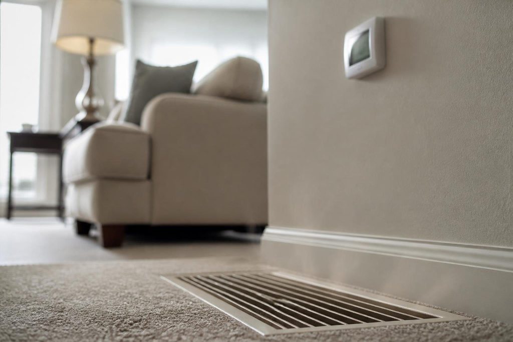 A furnace shares its ducts with central air, which is why most new homes use forced air.