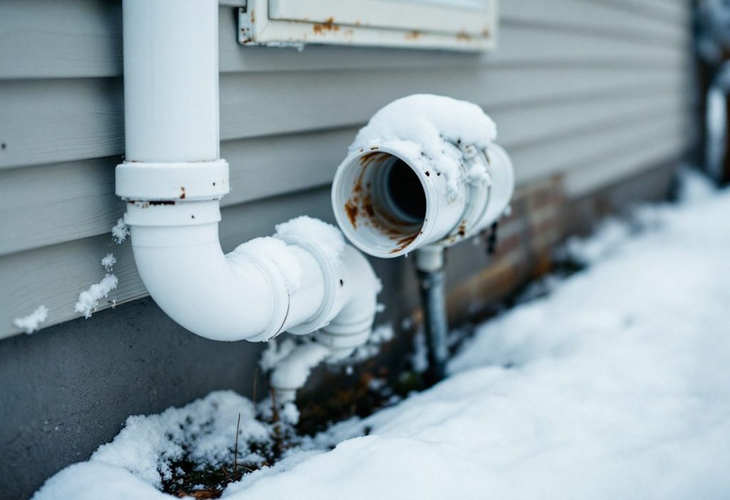 Snow-blocked furnace vent pipes, a common cause of a pressure switch that will not close.