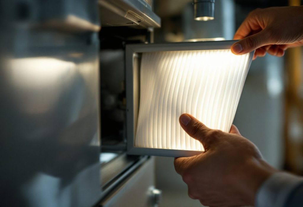 Changing the filter, the first check when a furnace short cycles.