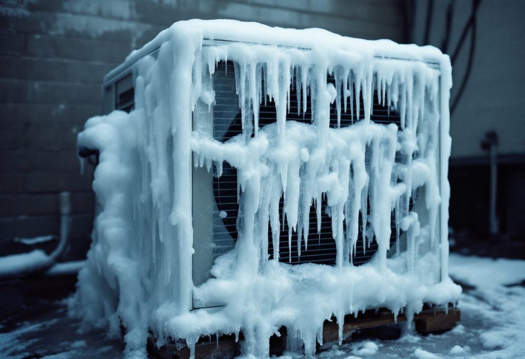 A unit encased in ice: the sign of a real defrost problem.