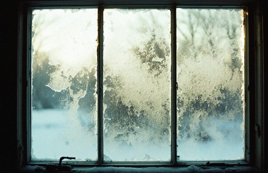 Single-pane windows in an older home.