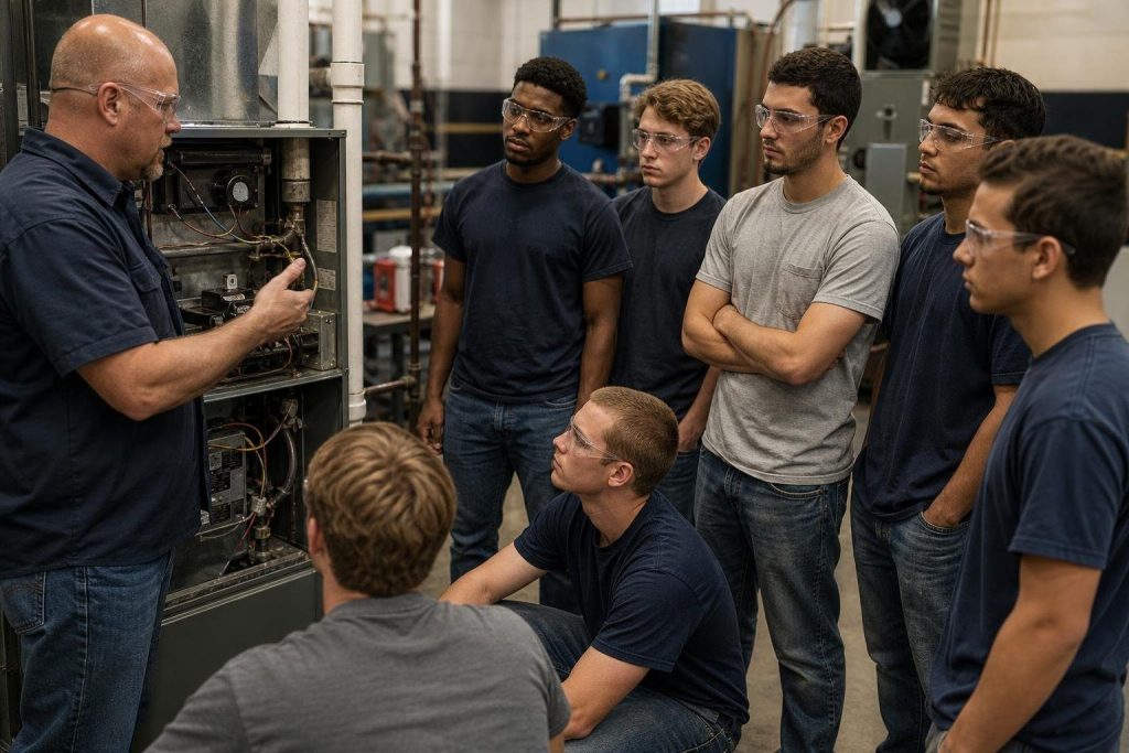 Classroom hours at a joint apprenticeship training center.