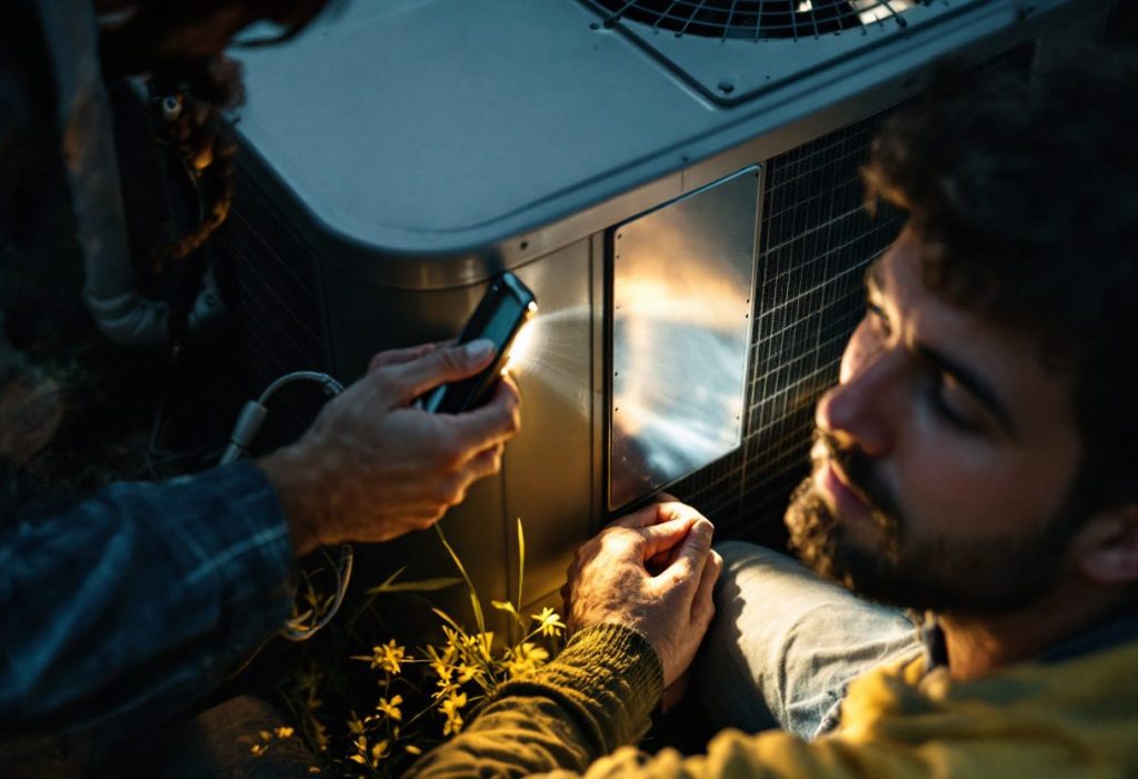 The rating plate on the outdoor unit carries the model and serial numbers.