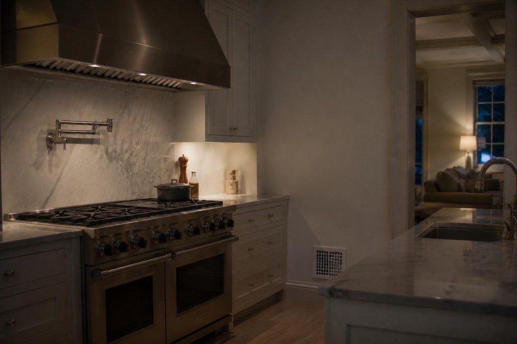 Big hoods pull far more air than a house can leak in without a dedicated supply.