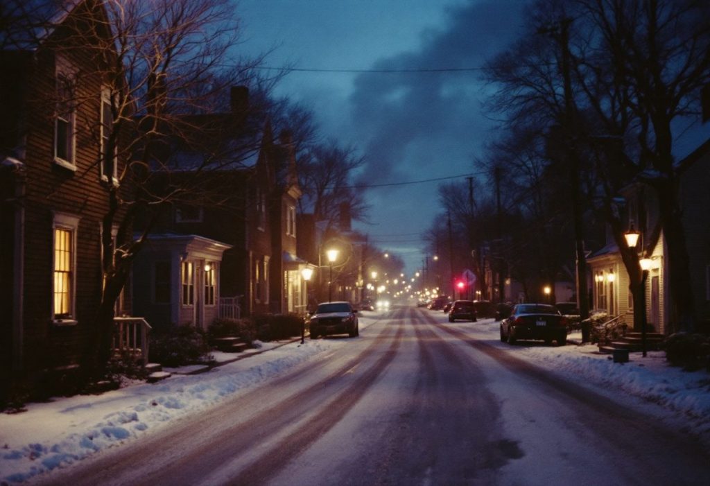 A New England town in winter, the heart of US oil heat.