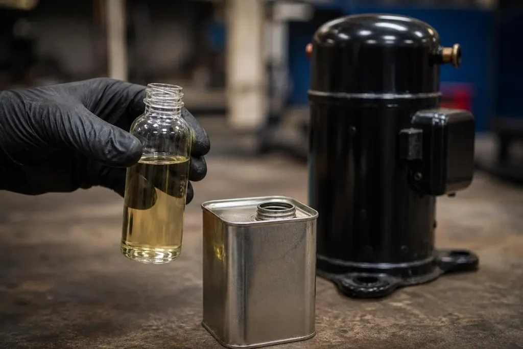 POE oil pulls moisture from the air, so cans stay sealed until the moment of use.