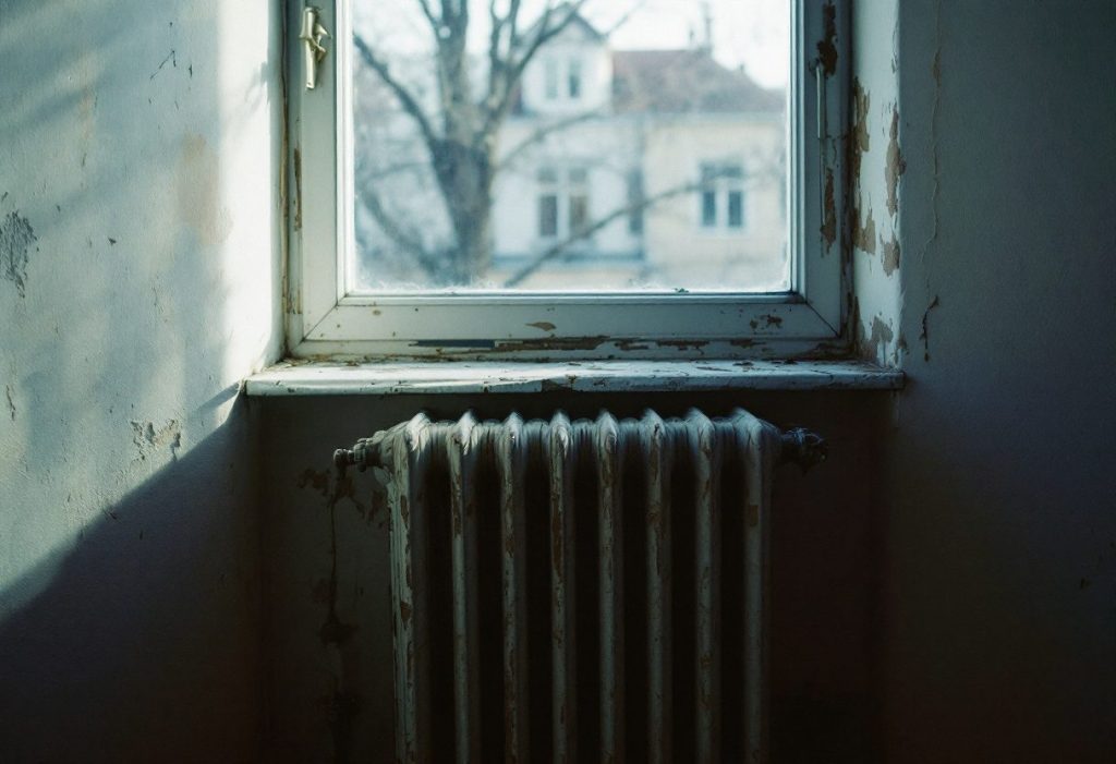 An old radiator in a rented apartment.