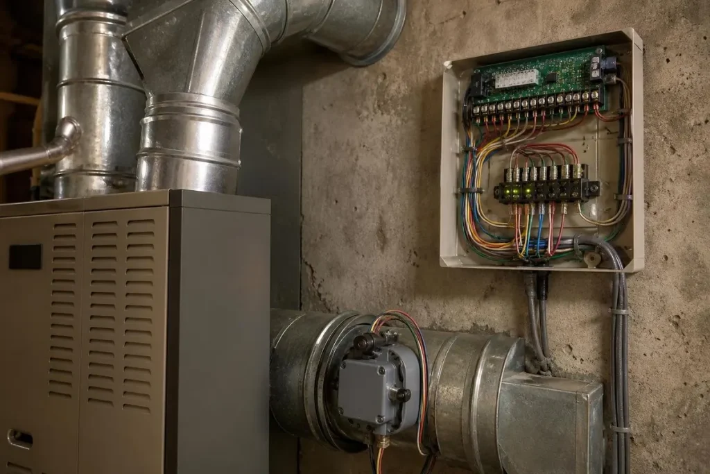 Engineered zoning uses dampers in the ducts and a control panel sized for the equipment.