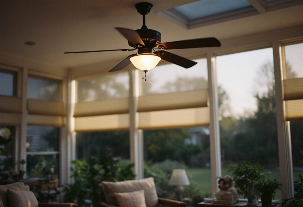 Shades and a ceiling fan, the cheapest sunroom comfort upgrades.
