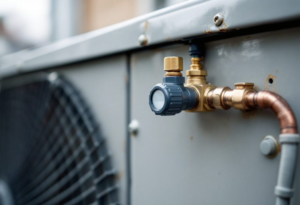 Hoses on the service valves: pressure is the other half of the calculation.