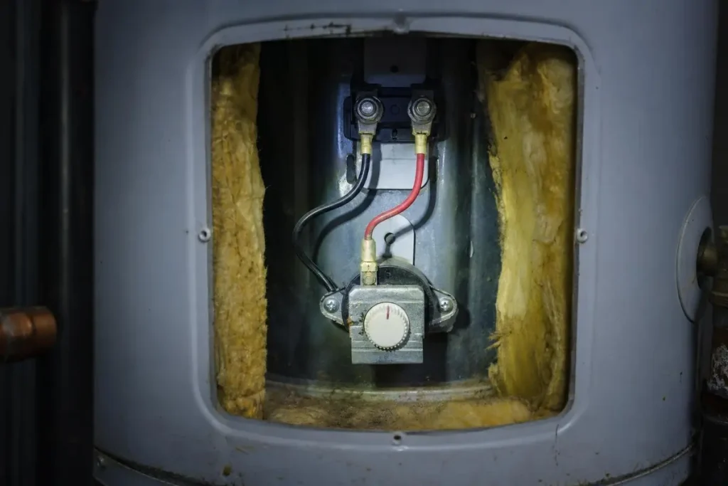 Each element has its own thermostat; the upper one decides which element gets power.